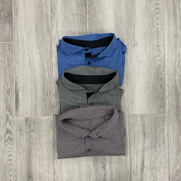 lululemon athletica Other - Lululemon Men Purple Evolution Polo Short Sleeve Shirt Bundle - Size Large